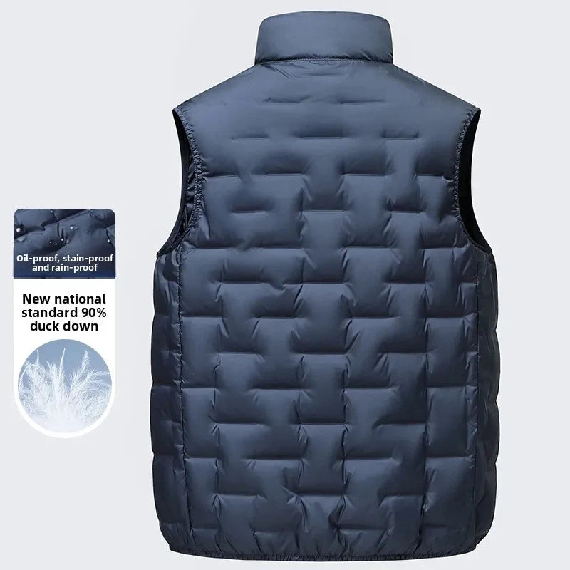 COMXZ Men Vest Down Jacket New Stand Collar Outdoor Travel GlowCart