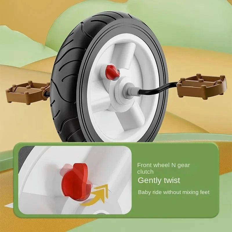 Bidirectional Baby Stroller Walking Baby Tricycle Bicycle 1-3-6 Year Old Child Stroller Baby Swivel Seat Music Lighting GlowCart