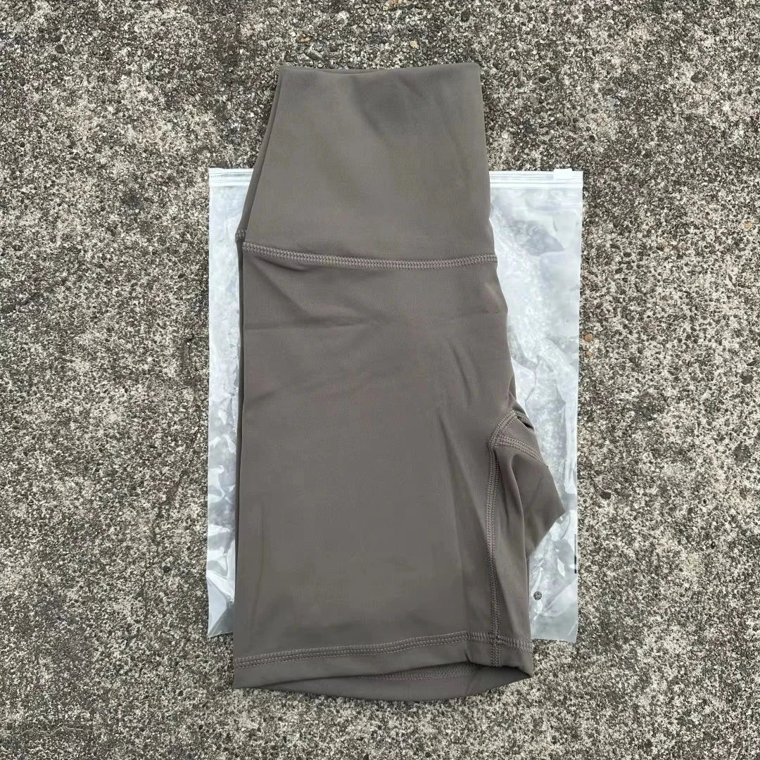 Solid Color Women Fitness Sports Short High Waist Yoga Short Leg Cycling Comprehensive Training Jog Squat Proof Internal Pocket GlowCart