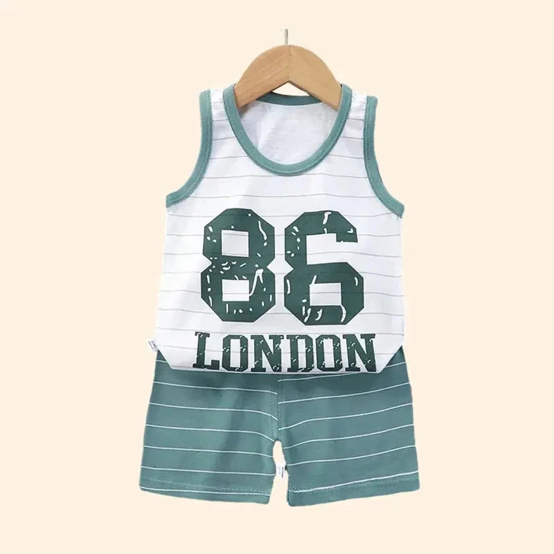 Children Sets Kids Clothes Boys Girls Vest Suit  Summer GlowCart