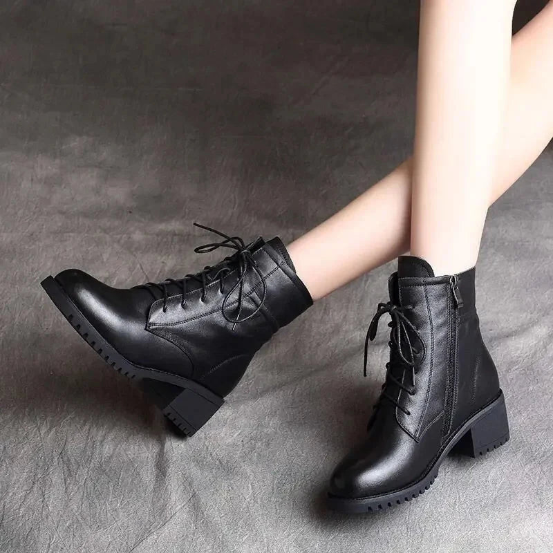 2024 Luxury Chelsea Boots Women Leather Ladies Boots Chunky GlowCart