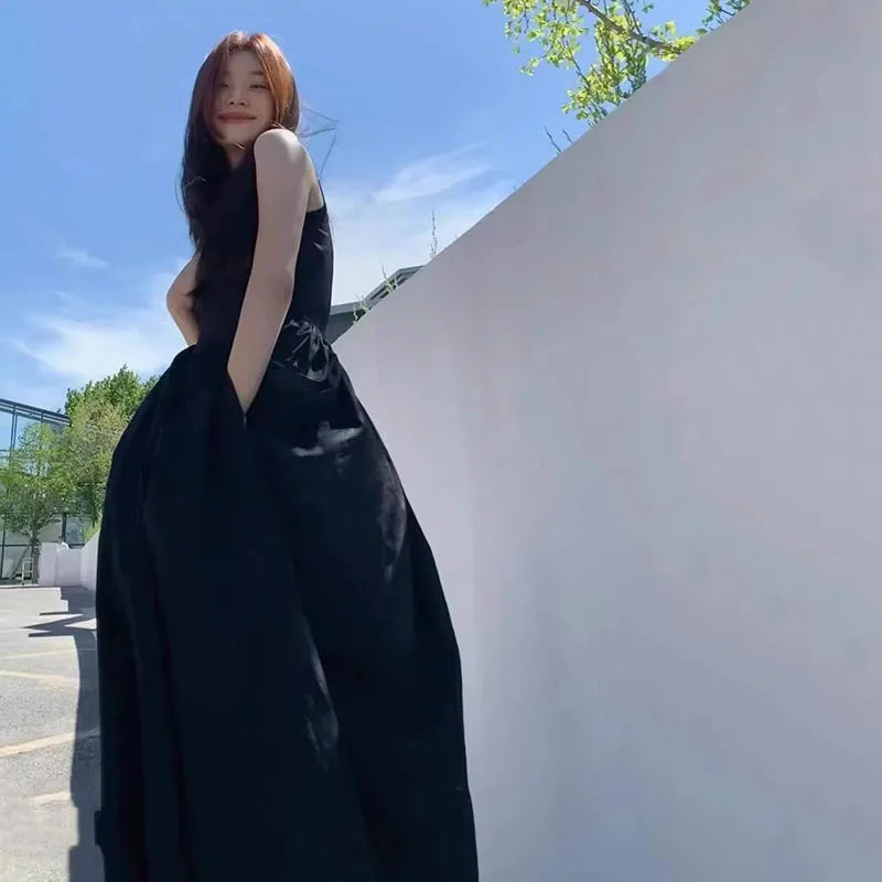 Black Strapless Long Dress Women Fashion Slim Sleeveless O-Neck High Waist Dresses Female 2025 Spring Summer new  Party Vestidos GlowCart