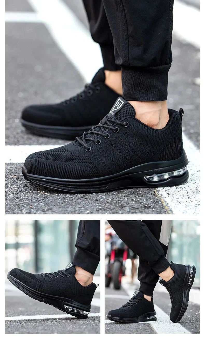 Lightweight Safety Shoes Women Men Air Cushion Work Sneakers GlowCart