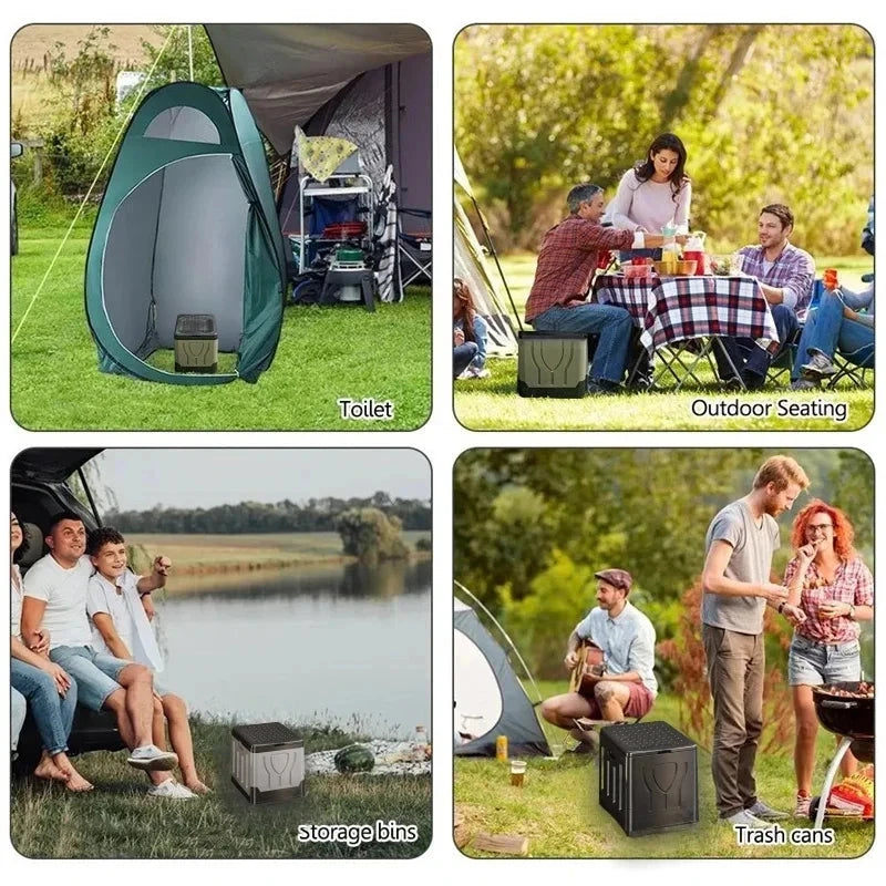 Portable outdoor toilet bucket foldable odor-proof emergency GlowCart