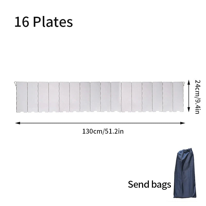 Stainless Steel Foldable Gas Stove Windshield 12/14/16 GlowCart