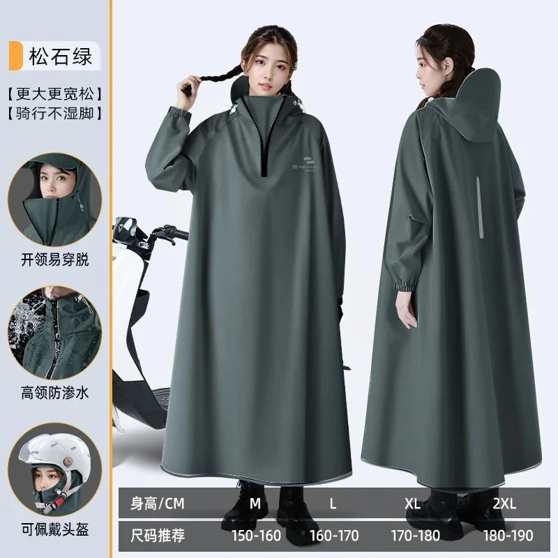 One-piece Long Motorcycle Raincoat Oxford Cloth Cycling GlowCart