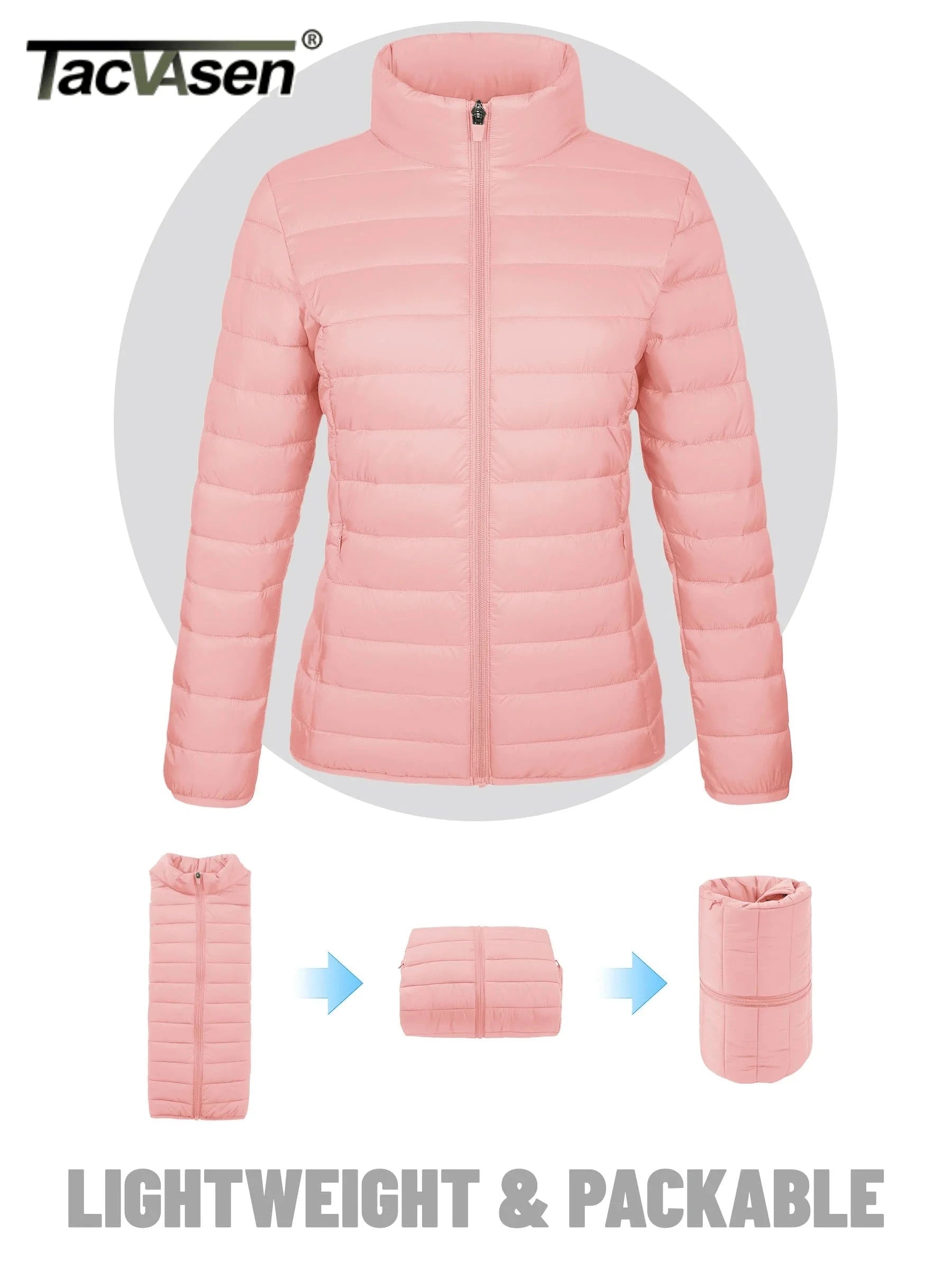 TACVASEN Winter Quilted Puffer Jackets Womens Lightweight GlowCart