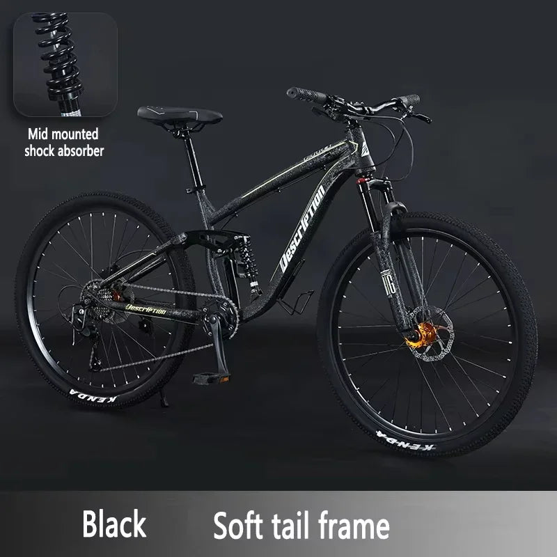 27.5 inch mountain bike single disc oil brake Downhill Bicycle soft tail mtb dual shock absorber 10speed Cross Country bicicleta GlowCart