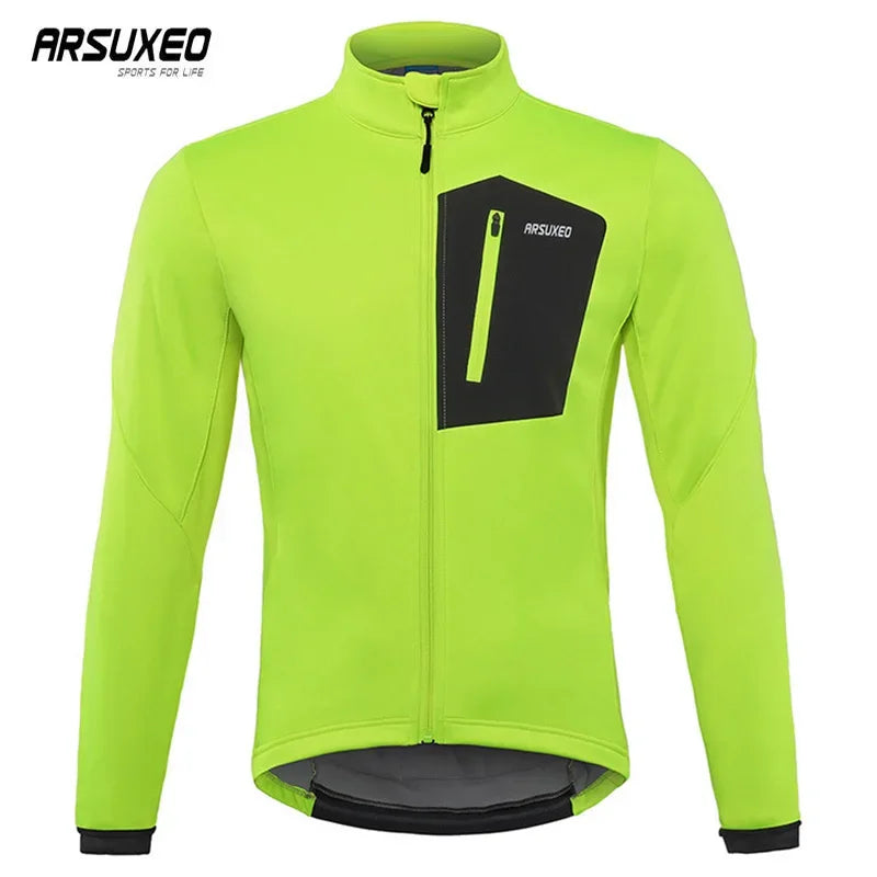 ARSUXEO Men's Thermal Winter Cycling Jacket  Windproof Waterproof Breathable Bike Jacket for Cold Weather Riding GlowCart