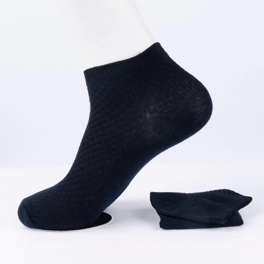 Quality Bamboo Fiber Sock New Compression Men Casual Business Anti-Bacterial Breatheable Solid Color Mid-tube Stockings GlowCart