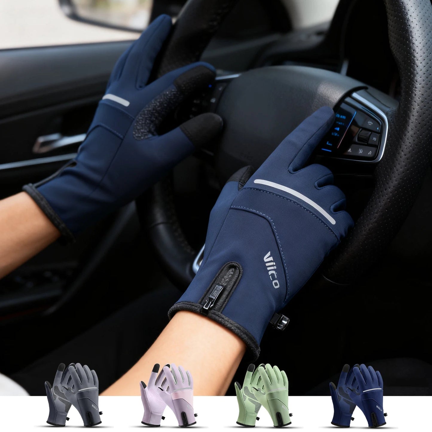 Winter Sports Plus Velvet Warm Gloves For Men And Women Touch Screen Ski Cycling Bicycle Riding Cold-Proof Outdoor Gloves GlowCart