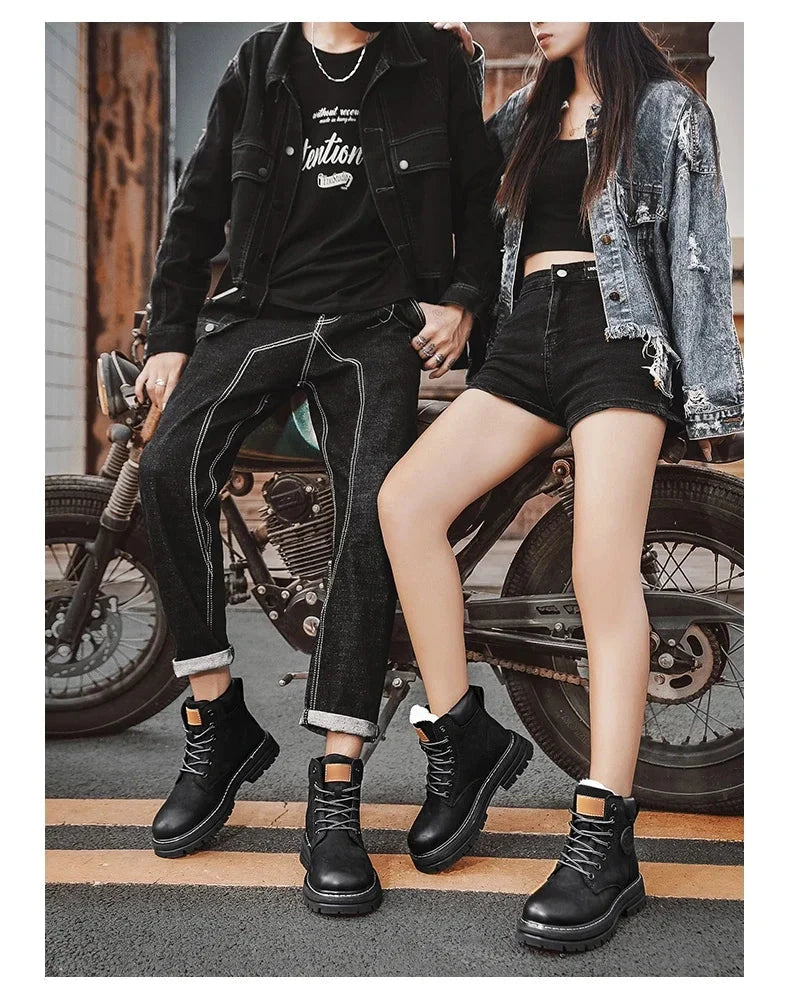 Boots Men High Top Boots High Quality Women Leather Shoes GlowCart