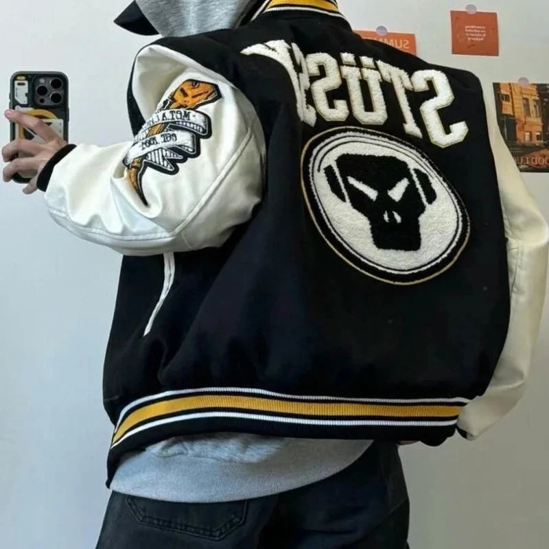 New Fashion Letter Pattern Flocking Embroidery Casual Jacket GlowCart