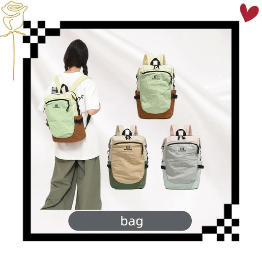 2025 Ins Campus Backpack Color Blocked Daypack for Students