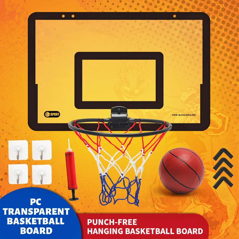 Children's wall mounted silent non porous foldable basketball stand indoor and outdoor activity basketball stand with basketball GlowCart