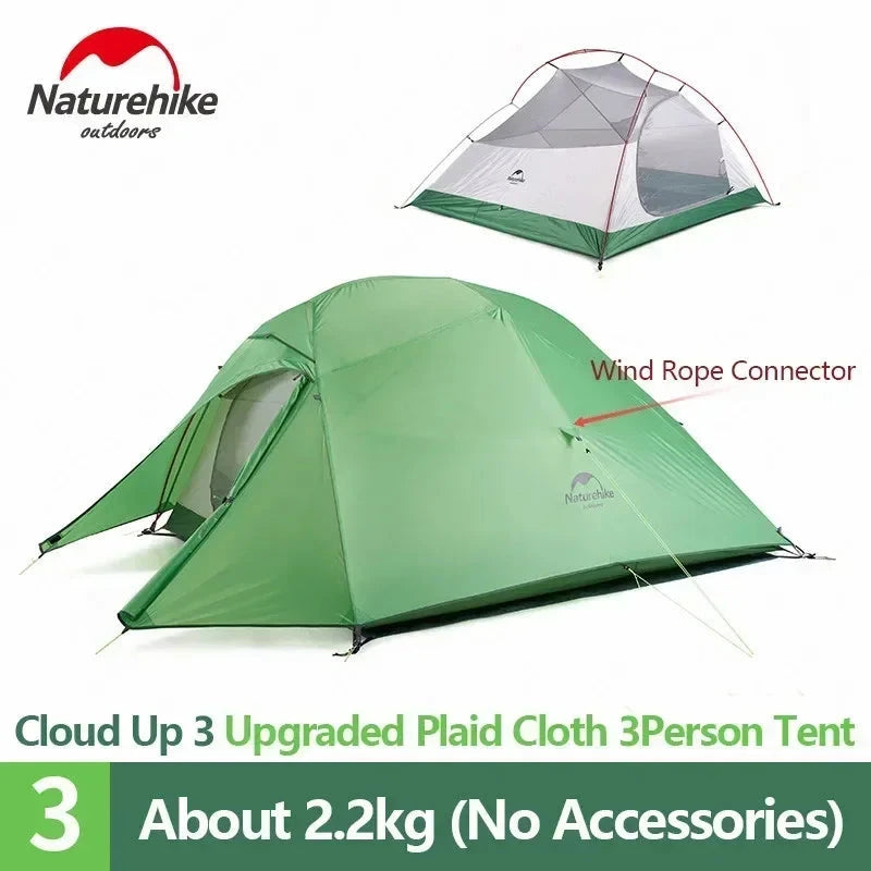 Naturehike Cloud Up 1 2 3 Person Camping Tent Ultralight GlowCart