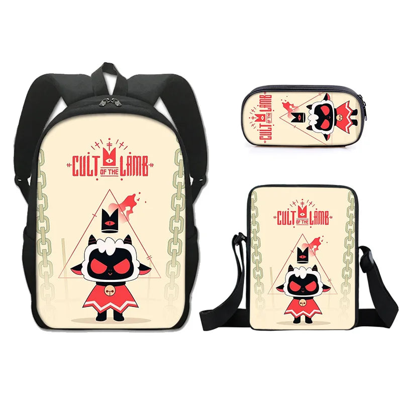 Cartoon Popular cult of the lamb 3D Print 3pcs/Set pupil