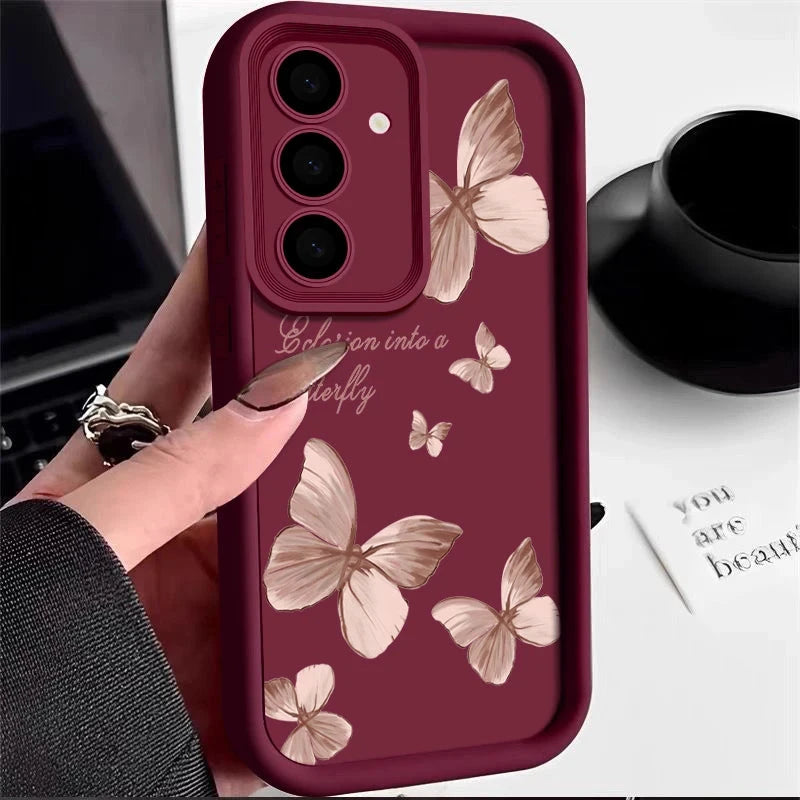 Gold Butterfly Soft TPU Case For Samsung Galaxy A55 A17 A54 GlowCart