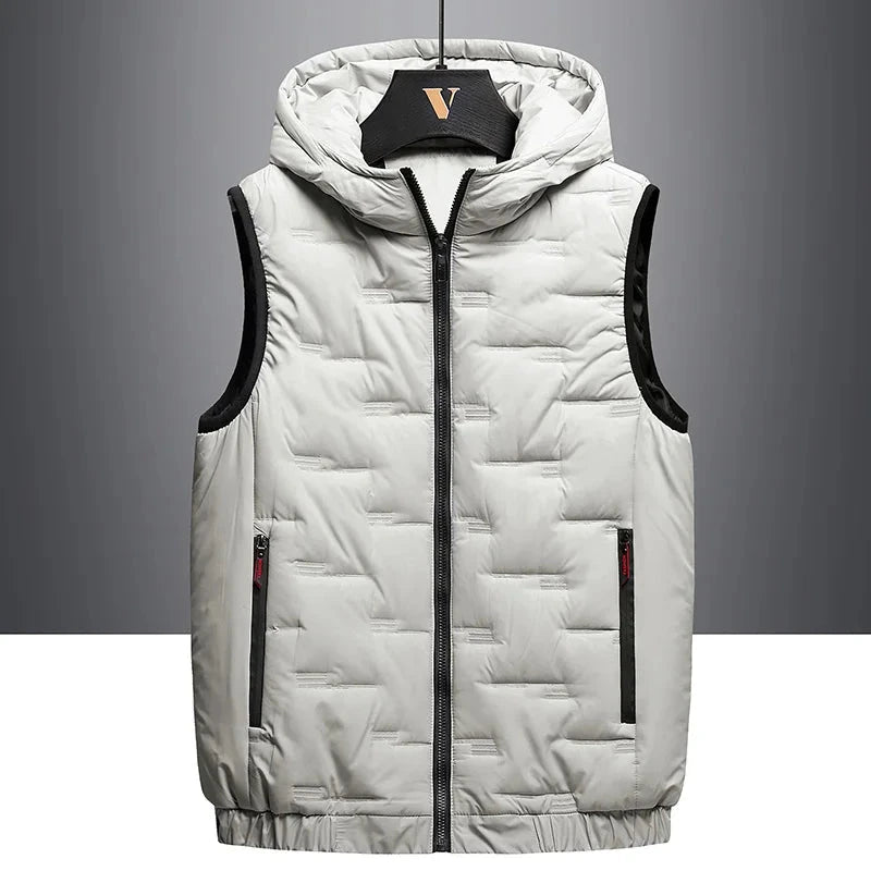 Down Cotton Vest Mens Early Spring Trend New Detachable Hat GlowCart