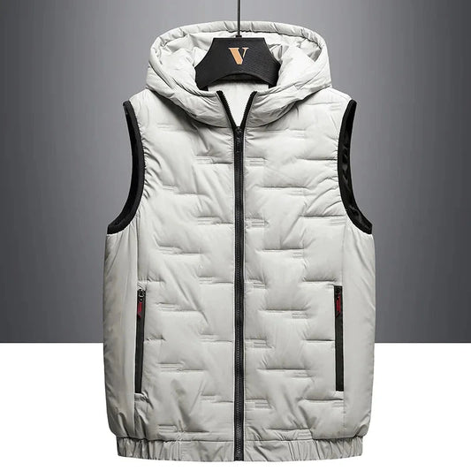 Down Cotton Vest Mens Early Spring Trend New Detachable Hat GlowCart