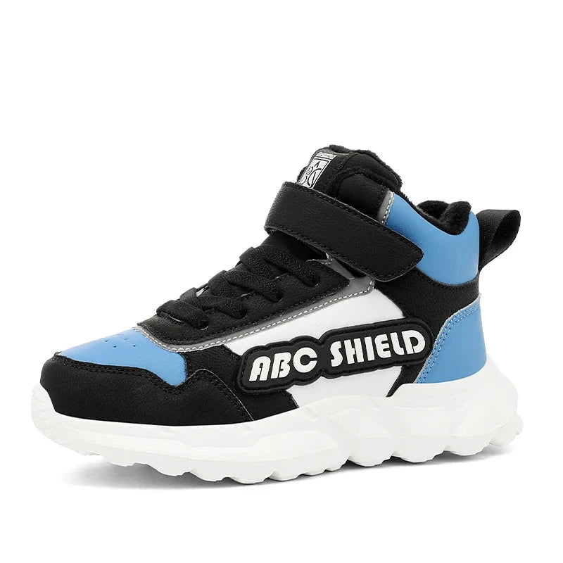 Autumn Winter Children Shoes Boys High Top Sneaker Warm Plush Kids Cotton Shoes Casual Sports Daily Boys Sneaker 4 To 12 Years GlowCart