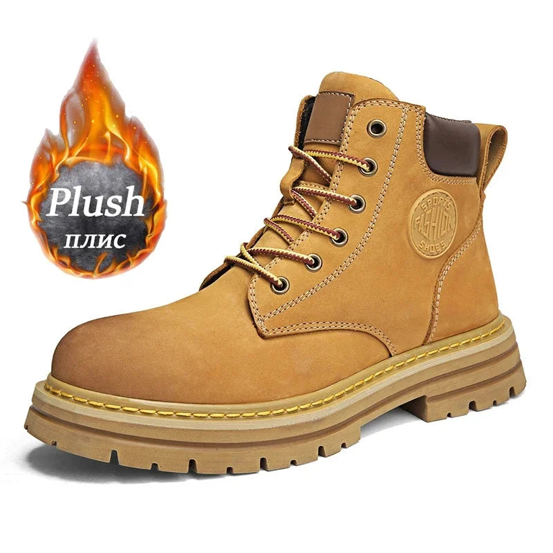 Boots Men High Top Boots High Quality Women Leather Shoes GlowCart