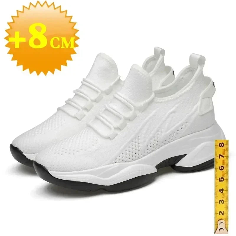 Increasing men sneakers casual heightening shoes 8cm height GlowCart