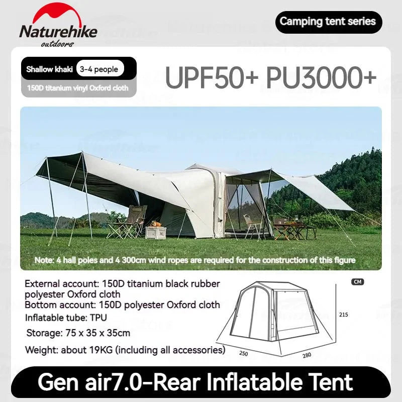 Naturehike AIR 7.0 Inflatable Car Tail Tent Sunshade GlowCart