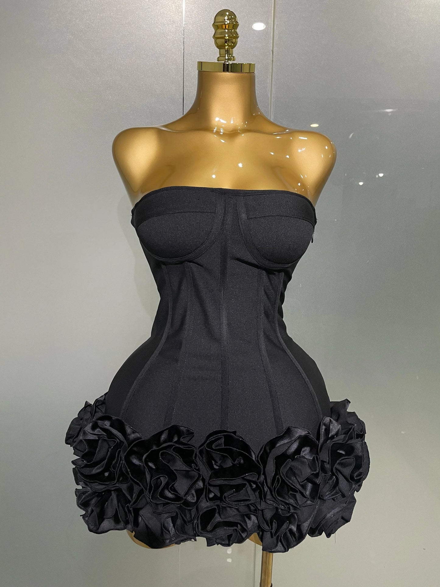 2025 Sexy Evening Bandage Dress Strapless Bodycon Flowers GlowCart