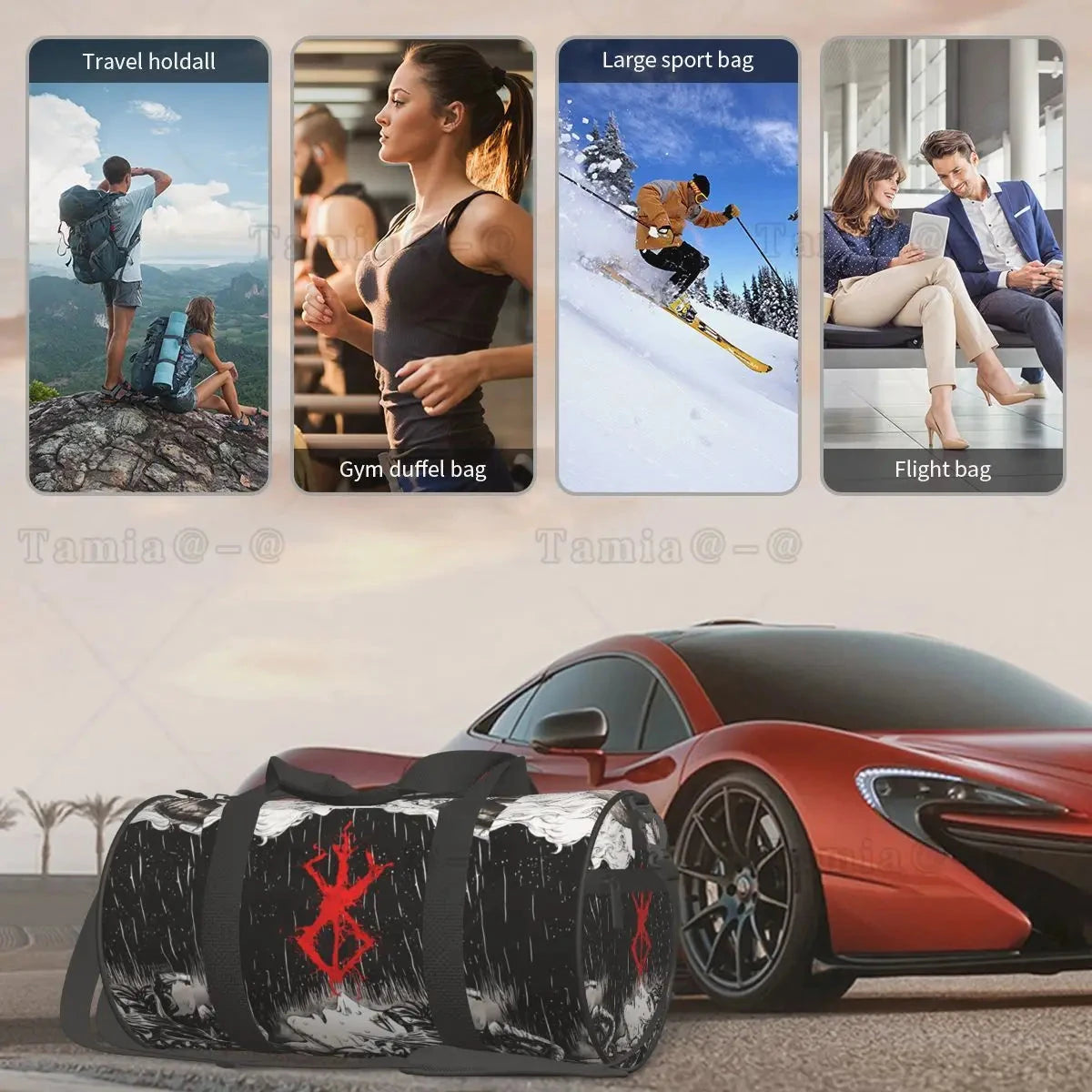 Japan Anime Bereserk Sports Gym Bag with Pocket Waterproof GlowCart