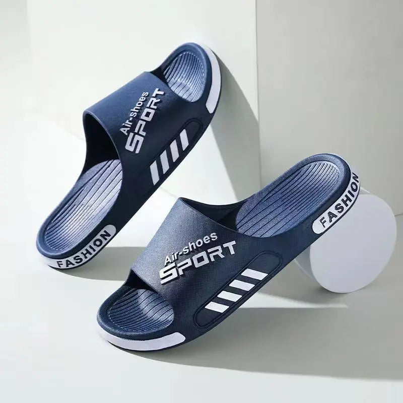 Fashion Men's Slippers PVC Soft Sole Non-slip Slides Casual Outdoor Beach Flip Flops Home Bathroom Couples Slippers New Sandal GlowCart