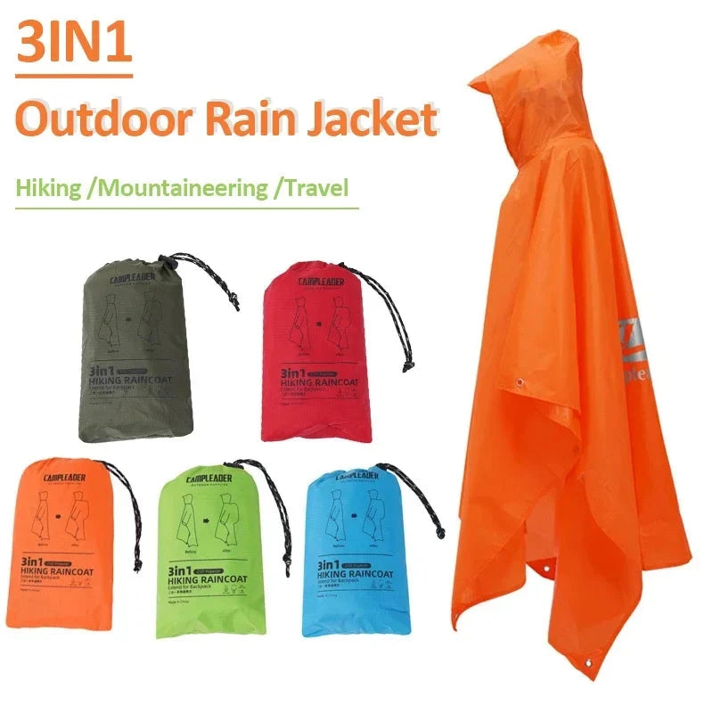 3 In 1 Outdoor Rain Jacket Waterproof Raincoat Hiking GlowCart