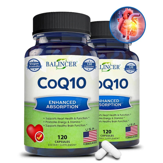 120pcs Organic Q10 Coenzyme 400mg Capsules Cardiovascular GlowCart