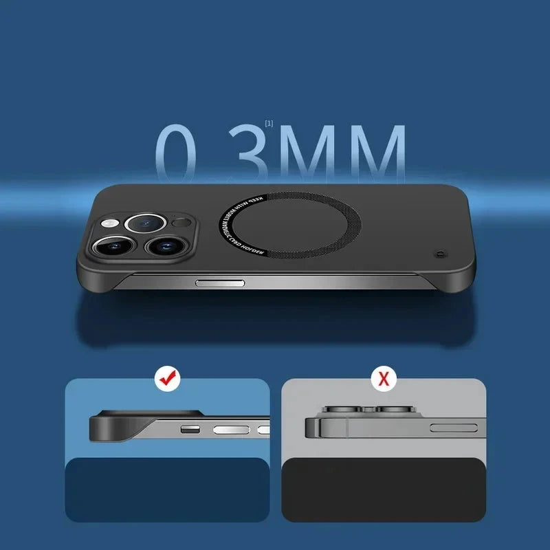 Ultra Thin Hard PC Magnetic Frameless Phone Case For Magsafe GlowCart