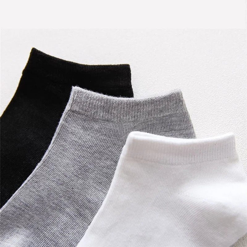 Men Ankle Socks Solid Color Black White Gray Invisible Breathable Cotton Sports Socks Male Short Socks Women Men Sox 10/5Pcs GlowCart