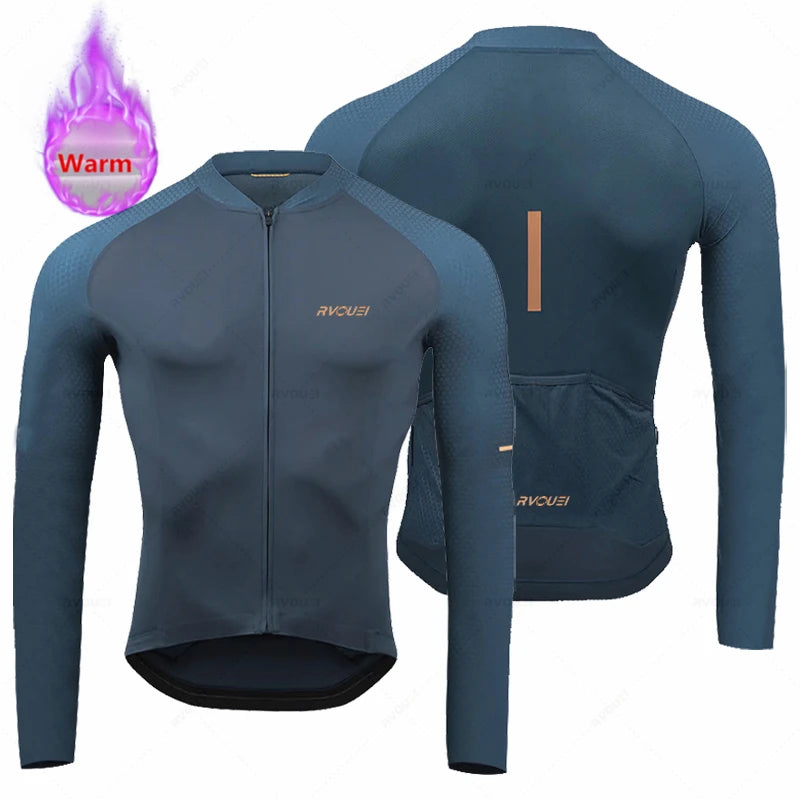 Rvouei New Winter Cycling Clothes Set Man Thermal Fleece Jersey Suit Sport Riding Bike MTB Clothing Bib Pants Sets Ropa Ciclismo GlowCart