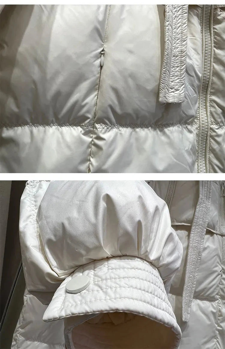 New Winter Hooded Over The Knee Puffer Coat Women Thicken GlowCart