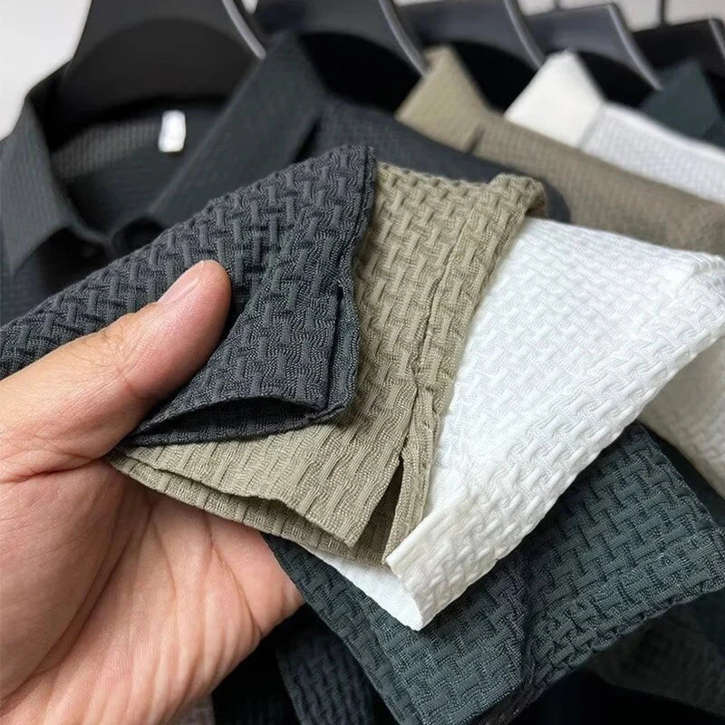 New Men's Business Casual Short Sleeved Bone Flower Solid GlowCart