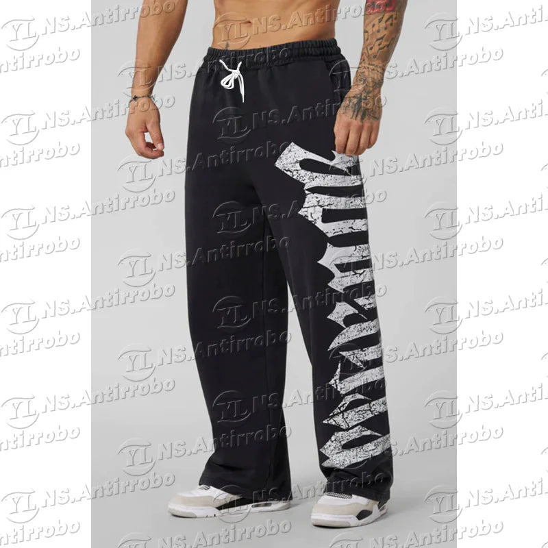 25 Men's Casual Wide Leg Sweatpants Fitness Running Loose Fit Fashionable Brand Leisure Long Trousers Streetwear GlowCart