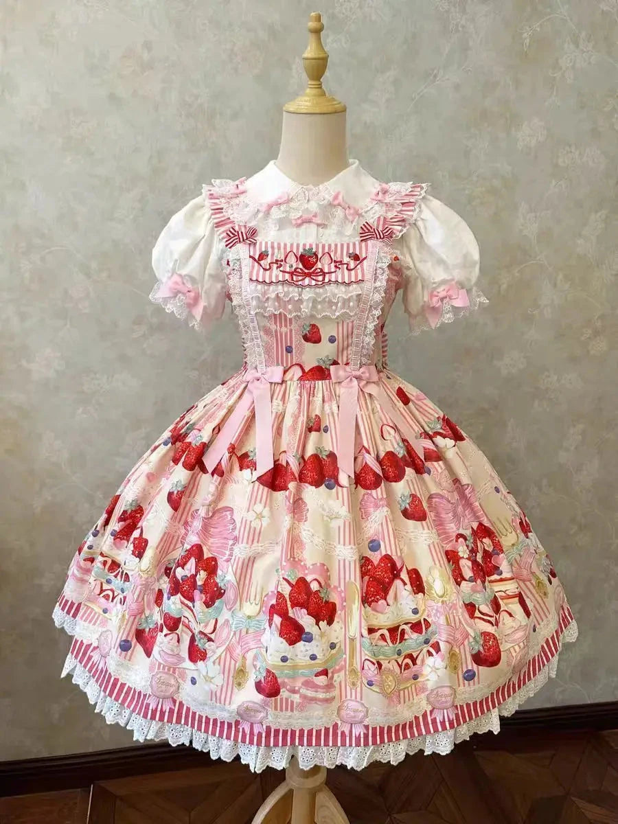 MAGOGO Victorian Sweet Lolita Jsk Dress Cute Striped GlowCart