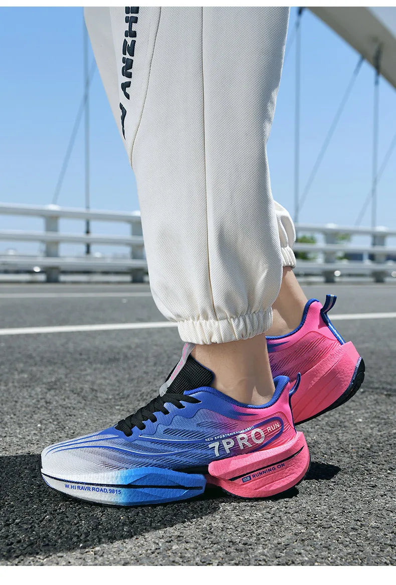 Speciality Carbon Plate Sports Running Shoes Marathon Air Cushion Men Breathable Lightweight Women Comfortable Nonskid Sneakers GlowCart