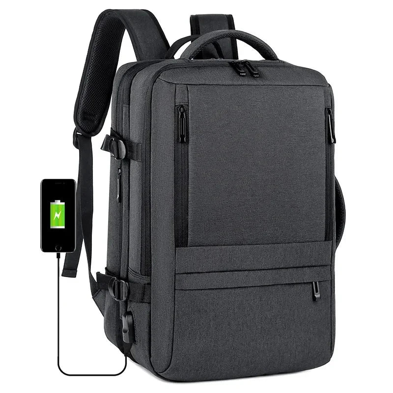 Mens Large Capacity Backpack Expandable Male 17inch Laptop GlowCart