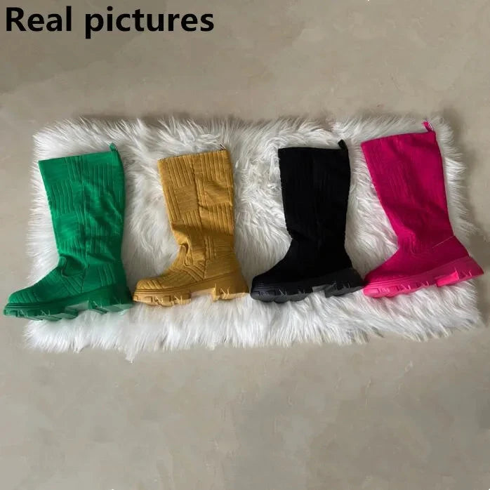 Luxury brand 2025 new women thick-soled thick-heeled warm GlowCart