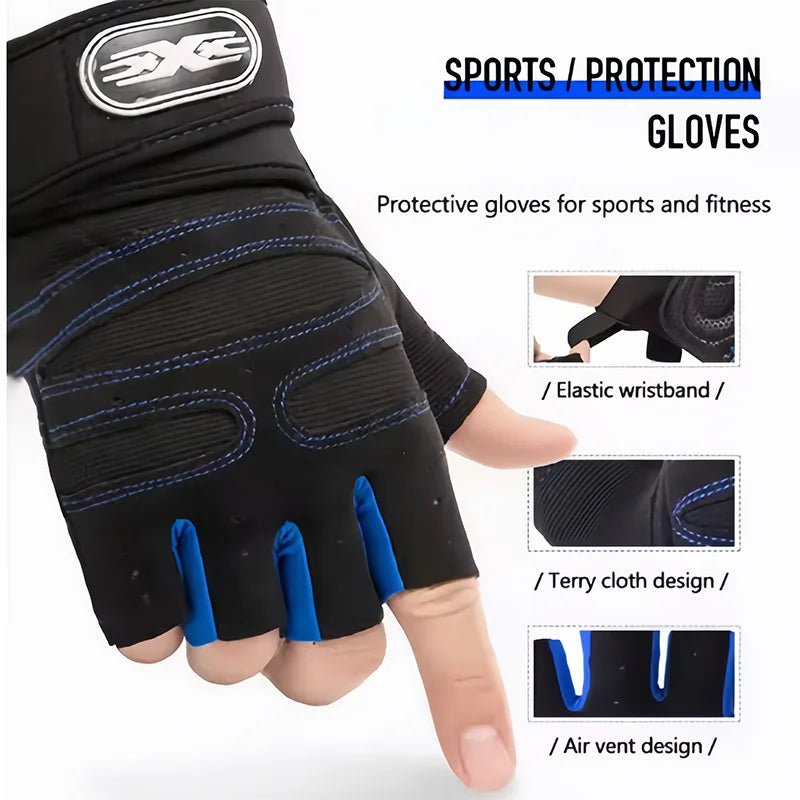 Mountain Road Sports Protective Gloves Half-Finger Breathable Anti-Slip Cycling Fitness Weight Training GlowCart