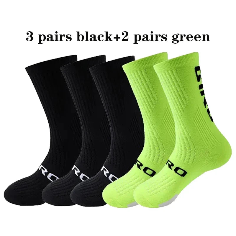 GIR0 5pairs 2026 New Cycling Socks Bike Nurse Compression Road Bike Running Mtb Knee-high White Sports Funny Brand Black GlowCart