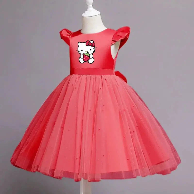 Hello Kitty Girls Lace Dresses Tulle Tutu Princess Dresses GlowCart