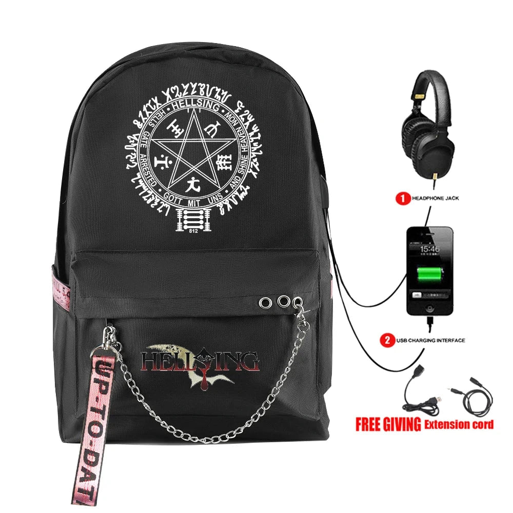 Cartoon Popular Funny Hellsing Student School Bags Unisex GlowCart