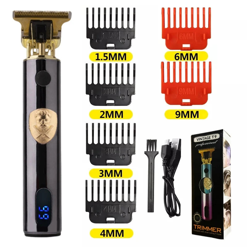 T9 LCD Electric Hairdresser Oil Shaving Head Electric Pusher GlowCart