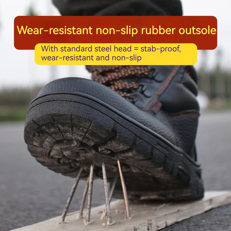 Wear-resisting Men Work Safety Boots Anti-smash
