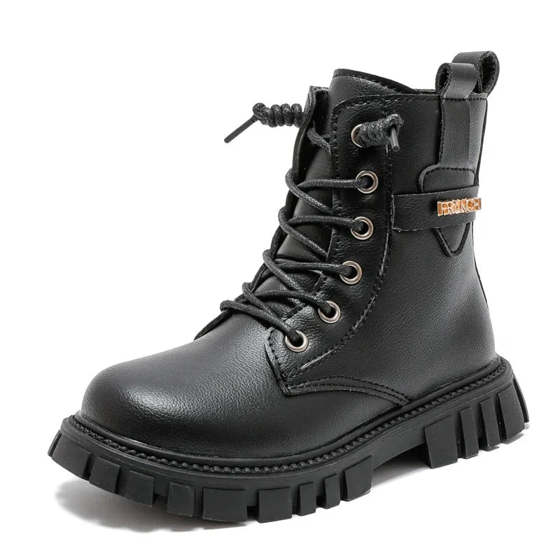 Winter Children Fashion Boots New Autumn Girls Ankle Boots Non-slip Casual Kids School Shoe PU Leather Boys Warm Booties GlowCart